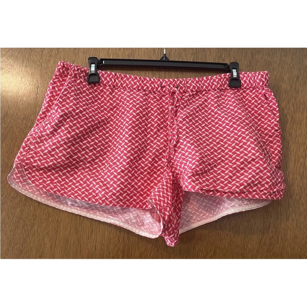 J.Crew Womens Pink Geometric Print Linen Shorts XL Drawstring pockets